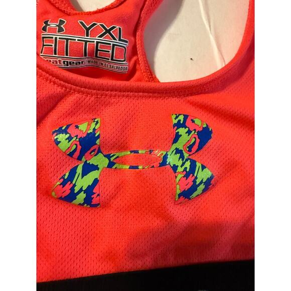 Under Armor Halter Top Tank Bra Athletic Pink Exercise Running Girls Youth XL - Picture 2 of 5